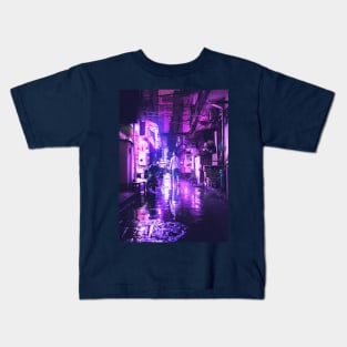 Cyberpunk street neon Kids T-Shirt